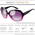 Miniatyrbillede 4 af 6: Polariserede solbriller til kvinder - Trendy overdimensionerede store solbriller til kørsel - Dame solbriller med UV-beskyttelse - Store solbriller gradient Purple Gradient