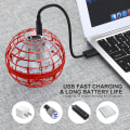 Miniatyrbillede 7 af 7: Flyvende boldlegetøj, Hover Orb, Globe Shape Magic Controller Mini Drone, RGB Lights Spinner 360 roterende snurrende UFO-legetøj til børn voksne (rød)