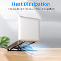 Miniatyrbillede 5 af 6: Ergonomisk Justerbar Laptop Stand for Bedre Holdning & Køling, Foldbar & Bærbar, Passer til de fleste 10-15,6 Tommer Laptops og Tablets, Per Black