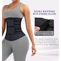 Miniatyrbilde 3 av 8: Midjetrener for kvinner Latex Underbust JSculpt Dobbel Treningsbelte Trenings Sport Gjord C-black (Double Straps) S