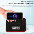 Pikkukuva 7 / 10: Langaton latausasema 15W 3 in 1 Langaton puhelimen laturi Bluetooth-kaiuttimella Digitaalinen herätyskello Red