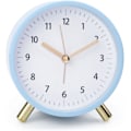 Miniatyrbild 1 av 7: Väggklocka 4,5\" Sängbords Analog Väggklocka för Sovrum Batteridriven Rund Klocka med Bakgrundsbelysning, Blå Blue