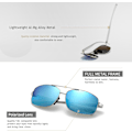 Pikkukuva 3 / 6: Ultralätt rektangulära polariserade solglasögon UV400-skydd Silver Frame Blue