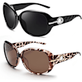 Pikkukuva 1 / 6: Jackie aurinkolasit Ylisuuret sävyt naisille Trendikkäät suuret suorakaiteen muotoiset aurinkolasit UV-suojalla Black & Leopard