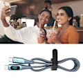 Miniatyrbilde 3 av 4: Hurtiglading datakabel PD LED digital display USB datalinje for bærbar PC nettbrett telefon 6,6 fot Blue