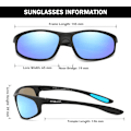 Pikkukuva 3 / 7: Polarisoidut urheiluaurinkolasit miehille pyöräilyyn, ajoon ja kalastukseen, 100 % UV-suoja Black Frame Blue