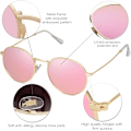 Pikkukuva 5 / 6: Pienet pyöreät polarisoidut aurinkolasit naisille ja miehille, klassiset vintage-retroaurinkolasit UV400 Gold Pink