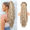 Miniatyrbilde 1 av 4: Highlights Drawstring Pony - Lang Beach Wave Syntetisk Hårforlengelse | Uanstrengt Beachy Chic for Kvinner