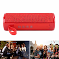 Pikkukuva 1 / 5: Bluetooth-kaiutin, punainen, langaton, kannettava, kompakti, USB-lataus, woofer-kaiutin kotiin ja ulkotiloihin