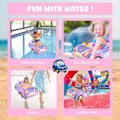 Miniatyrbild 5 av 6: 3D Bil Baby Pool Float - Kraftig Babybadring för 12-48 Månader Småbarn, Säker Poolleksak för Pojkar & Flickor Purple Steering wheel 25*6*28cm