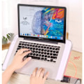 Miniatyrbilde 4 av 4: Sammenleggbart Laptop Stativ Justerbart Stativ Aluminium Bordstativ Universalt Bord Bærbart Ergonomisk Stativ (Hvit)