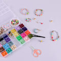 Miniatyrbild 6 av 7: 6500 st Polymer Clay Pärlor för Armband Tillverkning, 24 Färger Platta Runda Polymer Clay Heishi Pärlor för Vänskap Smycken Tillverkning Kit, med Berlocker för Armband N