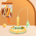 Miniatyrbild 6 av 7: Rörlig Kattleksak med Snurrande Fjäder & Bollbana - Interaktiv Inomhusleksak för Jaktstimulering & Viktkontroll orange
