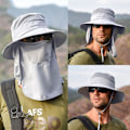 Miniatyrbillede 2 af 6: Solhatte til mænd og kvinder, fiskehat UPF 50+ åndbar bredskygget sommer UV-beskyttelseshat Light Grey
