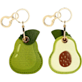 Miniatyrbillede 1 af 6: Læder nøgleringholder etui kompatibel med Apple AirTag, sød beskyttende Air Tag cover med nøglering, anti-scratch finder GPS tracker etui til Avocado b