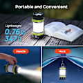 Pikkukuva 5 / 7: Consciot Ladattava LED-retkilyhty taskulamppu (1 kpl) - 6 tilaa 3600 mAh varavirtalähde IPX4 vedenpitävä USB - C hätätilanteisiin ja Light Green