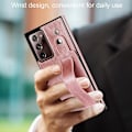 Pikkukuva 5 / 7: Suunniteltu Samsung Galaxy Note 20 Ultra/Note20 Plus 5G -lompakkokotelolle säädettävällä rannehihnalla ja jalustalla, PU-nahkaa, luottokorttipaikka