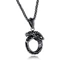 Miniatyrbilde 1 av 7: Kors Eternal Ring Halskjede Anheng Halskjede i Rustfritt Stål Anheng Halskjede for Menn Kvinner Beste Venn Halskjeder Black Eternal Ring