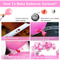 Miniatyrbillede 7 af 7: Pink Ballonbue Guirlande Kit - 5 12 18 Tommer Balloner Forskellige Størrelser DIY Dekorationssæt Perfekt til Fødselsdag Bryllup og Begivenheder Pink