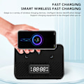 Pikkukuva 7 / 10: Langaton latausasema 15W 3 in 1 Langaton puhelimen laturi Bluetooth-kaiuttimella Digitaalinen herätyskello Black