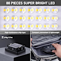 Miniatyrbillede 3 af 8: 2000LM Dæmpbare LED Solar Campinglamper - Magnetisk IP67 Vandtæt 5 Tilstande & Stativ til Indendørs Udendørs Brug Black