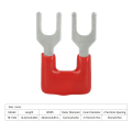 Miniatyrbilde 3 av 6: 20 stk koblingsblokk terminalstrimler kobberleder PVC-skall gaffeltype terminalstrimler 400V 15A rød TB 1502