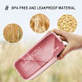 Pikkukuva 3 / 6: 3-osastoinen pinottava Bento-lounasrasia - vehnäolki, tiivis, 900 ml - BPA-vapaa, mikroaaltouunin ja astianpesukoneen kestävä aterian valmistukseen pink