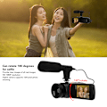 Miniatyrbillede 3 af 8: 1080P videokamera 16MP 2,4 tommer flip skærm vlogging kamera 16X zoom HD digitalkamera til rejse bryllup campus optagelser 110‑240V EU stik