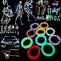 Miniatyrbild 4 av 5: LED Neon Trådkabel Juldansfest DIY Kostymer Kläder Lysande Billjus Dekoration Kläder Boll Rave 1m/3m/5m X[GKS]
