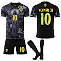 Miniatyrbild 1 av 2: 2025-2026 Brasilien Kortärmad Fotbollströja Barn Vuxen Med Strumpor Nr.10 Neymar Jr XS