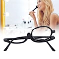 Miniatyrbillede 1 af 5: Makeup-briller med forstørrelse og foldbare glas - Stilfulde enkeltsidede makeup-briller - Sort (+2.00)
