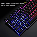 Miniatyrbillede 3 af 5: LED baggrundsbelyst gaming tastatur og mus kombination Ergonomisk tastatur, sort