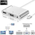 Miniatyrbild 3 av 4: 1080p Lightning till HDMI VGA Audio Video Adapter för Apple - Perfekt