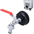 Miniatyrbillede 1 af 5: 1000L Tankhane med vandingsslangehaneadapter, S60X6 IBC-hane tilslutning, regnvandsopsamler havehane (1/2\" plastadapter){HH}