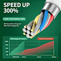Miniatyrbilde 3 av 5: Meter iPhone-lader Lightning Hurtigladekabel for iPhone