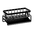 Miniatyrbillede 5 af 5: Vask Organizer, Køkkenvask Organizer med Drypbakke i Rustfrit Stål, Vaskehylde til Svamp, Opvaskemiddel, Viskestykke, Børste, Sort{HH}
