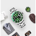 Miniatyrbild 2 av 4: Mode Herrklockor Analog Kvarts Klocka Ljus Rostfritt Stål Armband - AD10 - O