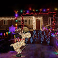 Miniatyrbilde 2 av 5: Utendørs Julefigur LED Ski Elg Hagepynt Ornament 30cm【mo】