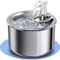 Miniatyrbild 1 av 4: Vattenfontän i rostfritt stål för katter 2L, dricksfontän för husdjur med justerbart vattenflöde, anti-torr dispenser för katter och hundar - WELLNGS