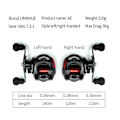 Miniatyrbillede 4 af 5: Baitcasting Hjul 7.2:1 Høj Hastighed 8KG Max Bremsestyrke Fiskehjul