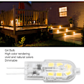 Pikkukuva 4 / 5: 10 kpl G4 LED-lamppu Himmennettävä Kirkas Korkea Värintoisto Läpinäkyvä Kuori Lamput Maisemavalaistukseen DC 12V (Lämmin valkoinen)