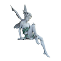 Miniatyrbillede 2 af 3: 1 stk. siddende fe have statue, harpiks siddende fe have ornament