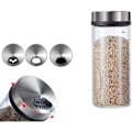 Miniatyrbild 1 av 5: Kryddset kryddburkar salt socker dispenser saltbehållare kryddflaska behållare kryddflaska glas 200 ml-AD10--O-