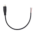 Pikkukuva 5 / 5: USB C uros - 2-nastainen virtajohdon jatkokaapeli, tyyppi C avoin pää, pigtail-johto 5V 3A 25cm