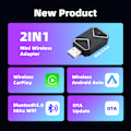 Miniatyrbillede 2 af 5: Trådløs CarPlay & Android Auto Adapter 2025 – Nem Plug & Play, Hurtig Forbindelse, Passer til iPhone & Android[mo]