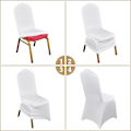 Miniatyrbild 4 av 5: 10-pack vita stolsöverdrag vita stolsöverdrag i spandex stolsöverdrag för vardagsrum - universella stolsöverdrag för matsalsskydd för bröllop -FD1--O-
