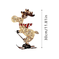 Miniatyrbilde 5 av 5: Utendørs Julefigur LED Ski Elg Hagepynt Ornament 30cm【mo】