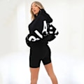 Miniatyrbilde 1 av 5: Blakely Hettegensere Dame Hettegenser Langermet Genser Pullover Jumper Casual Topper Svart Svart Svart Svart Black 2XL