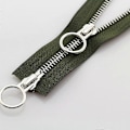 Miniatyrbillede 1 af 5: 5# 70/90cm Metal Lynlås Dobbelt Skyder Rund Ring Lynlås Til DIY Syning af Tøj army grøn