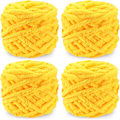 Miniatyrbild 1 av 5: Stickgarn 4x Stickgarn för Virkning, Mjukt Chunky Garn för Garnprojekt Goose yellow